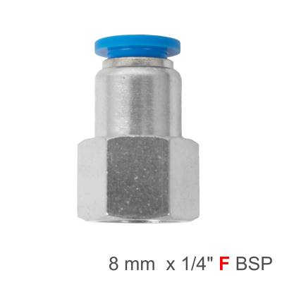 PU HOSE FITTING STRAIGHT STUD 8MM-1/4 F — image 1