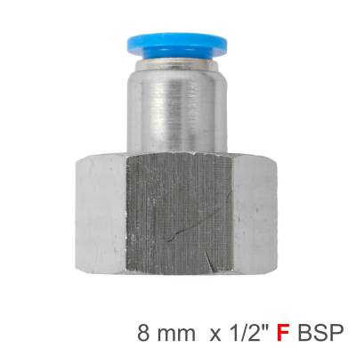 PU HOSE FITTING STRAIGHT STUD 8MM-1/2 F — image 1