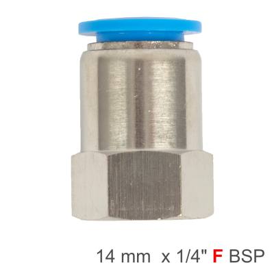 PU HOSE FITTING STRAIGHT STUD 14MM-1/4 F — image 1