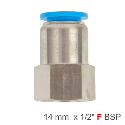 PU HOSE FITTING STRAIGHT STUD 14MM-1/2 F — image 1