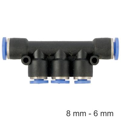 PU HOSE FITTING MANIFOLD 8MM-6MM — image 1