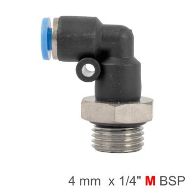ELBOW W/O-RING 4MM-1/4 M PU HOSE FITTING — image 1