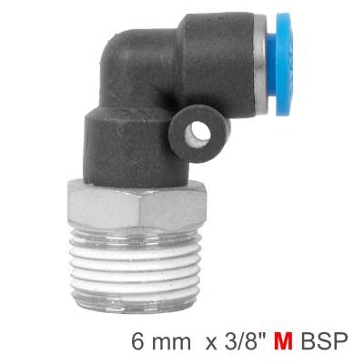 ELBOW 6MM-3/8 M PU HOSE FITTING — image 1