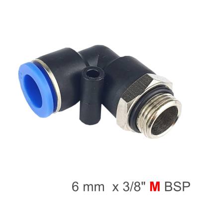ELBOW W/O-RING 6MM-3/8 M PU HOSE FITTING — image 1