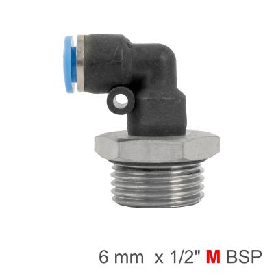 ELBOW W/O-RING 6MM-1/2 M PU HOSE FITTING — image 1