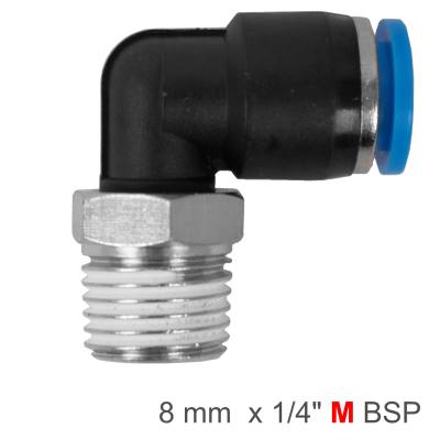 ELBOW 8MM-1/4 M PU HOSE FITTING — image 1