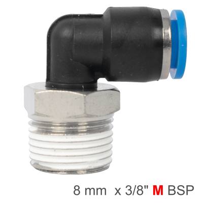 ELBOW 8MM-3/8 M PU HOSE FITTING — image 1
