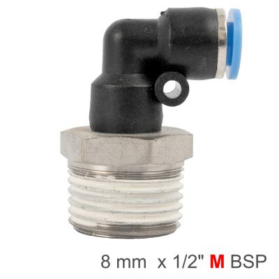 ELBOW 8MM-1/2 M PU HOSE FITTING — image 1