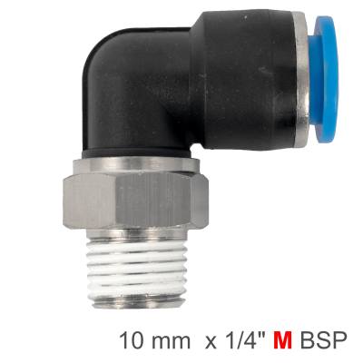 PU HOSE FITTING ELBOW 10MM-1/4 M — image 1