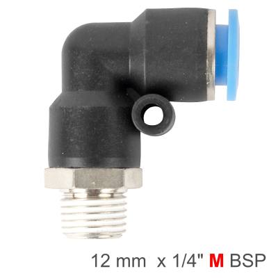ELBOW 12MM-1/4 M PU HOSE FITTING — image 1