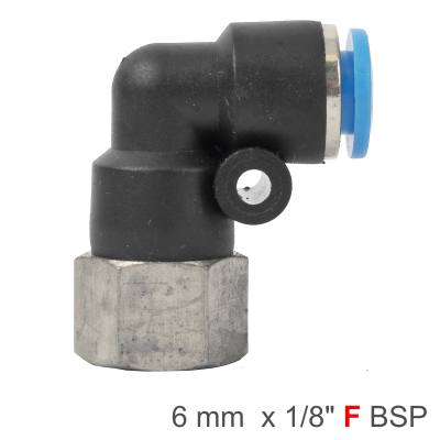 PU HOSE FITTING ELBOW 6MM-1/8 F — image 1