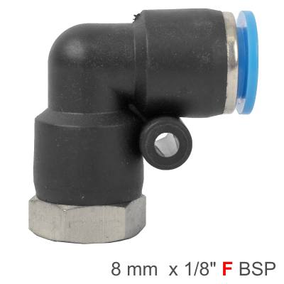 PU HOSE FITTING ELBOW 8MM-1/8 F — image 1