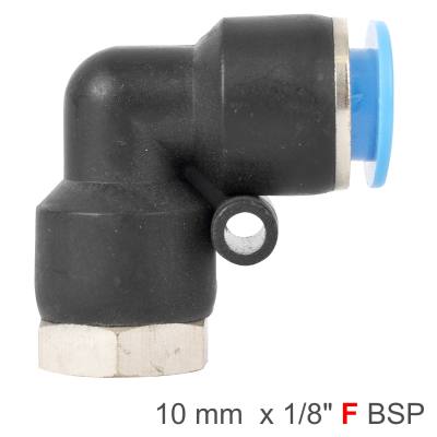 PU HOSE FITTING ELBOW 10MM-1/8 F — image 1