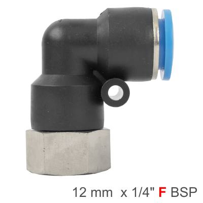 PU HOSE FITTING ELBOW 12MM-1/4 F — image 1