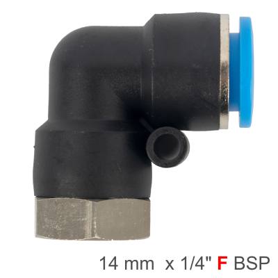 PU HOSE FITTING ELBOW 14MM-1/4 F — image 1