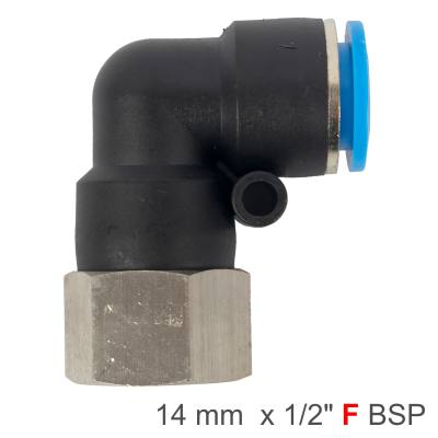 PU HOSE FITTING ELBOW 14MM-1/2 F — image 1