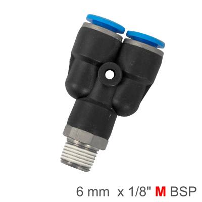 PU HOSE FITTING Y JOINT 6MM-1/8 M — image 1