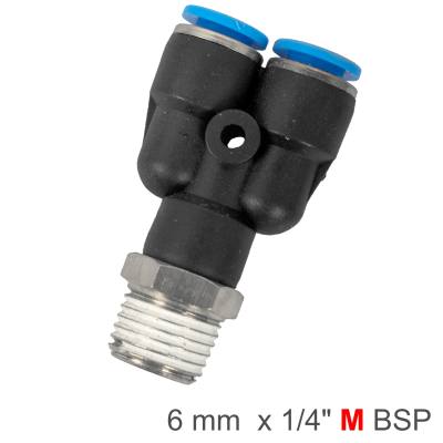 PU HOSE FITTING Y JOINT 6MM-1/4 M — image 1