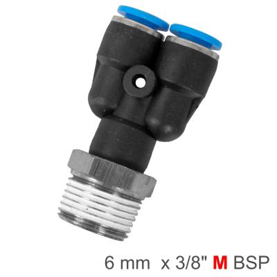 PU HOSE FITTING Y JOINT 6MM-3/8 M — image 1