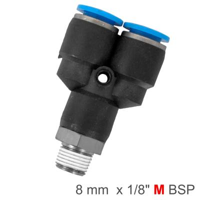 PU HOSE FITTING Y JOINT 8MM-1/8 M — image 1