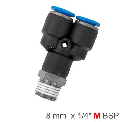 PU HOSE FITTING Y JOINT 8MM-1/4 M — image 1