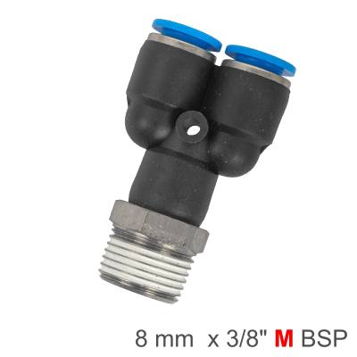 PU HOSE FITTING Y JOINT 8MM-3/8 M — image 1