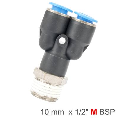 PU HOSE FITTING Y JOINT 10MM-1/2 M — image 1