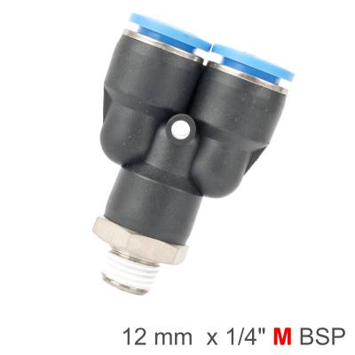 PU HOSE FITTING Y JOINT 12MM-1/4 M — image 1