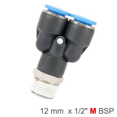 PU HOSE FITTING Y JOINT 12MM-1/2 M — image 1