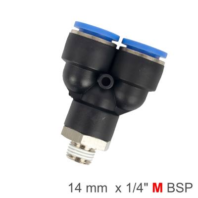 PU HOSE FITTING Y JOINT 14MM-1/4 M — image 1