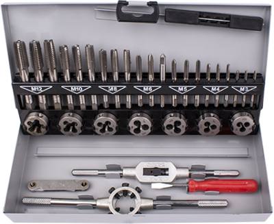 TAP AND DIE SET 32PCE 3-12MM HSS IN STEEL CASE — image 1
