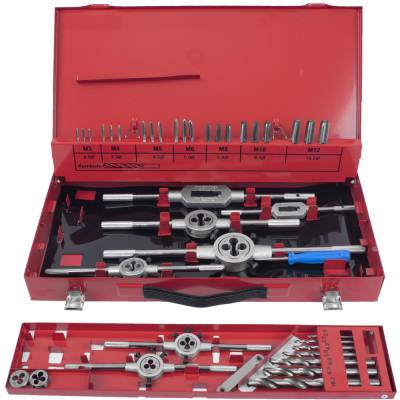 TAP AND DIE SET 44PCE 3-12MM HSS IN METAL CASE — image 1