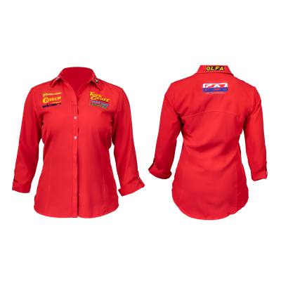 LADIES RED 3/4 GENEVA BLOUSE MEDIUM — image 1