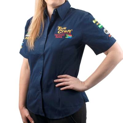 VERMONT LADIES BLOUSE NAVY BLUE SMALL — image 1
