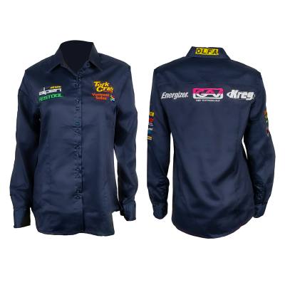 VERMONT LADIES COTTON SHIRT NAVY BLUE MEDIUM - LONG SLEEVE — image 1