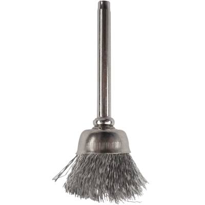 MINI CARBON STEEL BRUSH 12.7MM CUP 3.2MM SHANK — image 1
