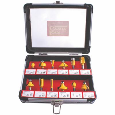 ROUTER BIT SET 12PC/ALU.CASE 1/4' — image 1