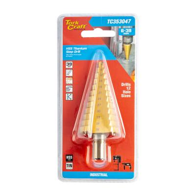 STEP DRILL HSS 6-39MM M2 CARDED — image 1