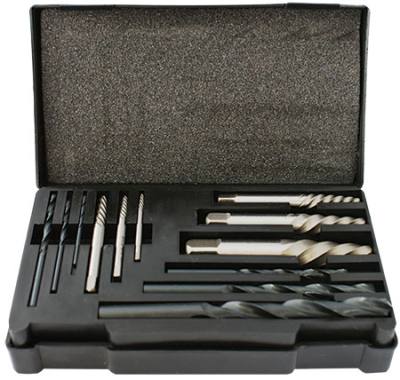 SCREW EXTRACTOR SET 12 PCE WITH DRILL BITS FOR M3 - M24 SCREWS / STUDS — image 1