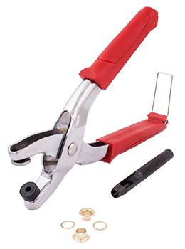 GROMMET SETTING TOOL KIT C/W 10PC EYELETS 7MM — image 1
