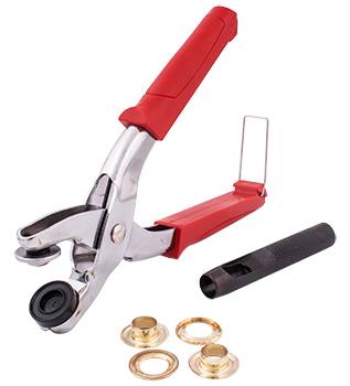 GROMMET SETTING TOOL KIT C/W 10PC EYELETS 12MM — image 1