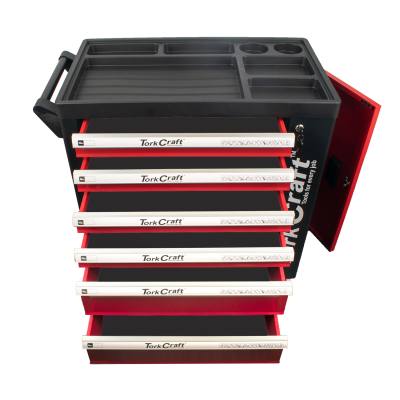 TORK CRAFT 6 DRAWER TOOL TROLLEY CABINET ON CASTORS EMPTY — image 1
