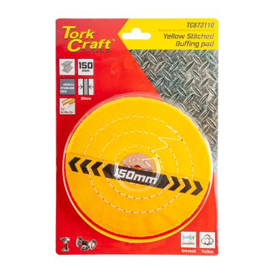 BUFFING PAD SOFT 150MM TO FIT 12.5MM ARBOR/SPINDLE - YELLOW — image 1