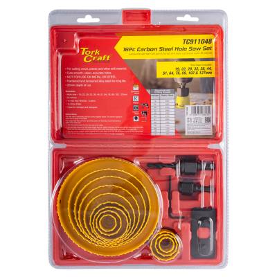 HOLE SAW SET CARBON STEEL 16PCE 19 - 127mm — image 1
