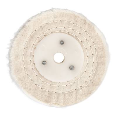 WHITE BUFF/MOP 100MM X 2 SECTION X 20MM THICK — image 1
