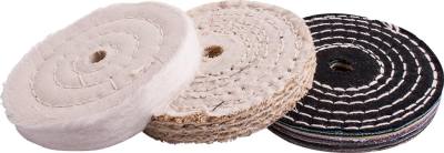 BUFFING WHEEL KIT 3PCS 100MM WHITE & DENIM STICHED & SISAL POLISHING — image 1