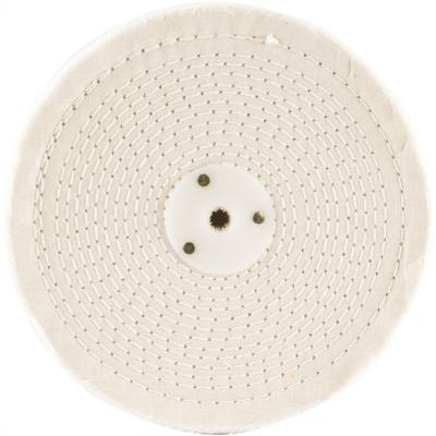 WHITE BUFF/MOP 200MM X 3 SECTION X 30 MM THICK 1/2' HOLE — image 1