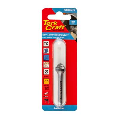 ROTARY BURR TUNGSTEN 12X6X6MM 90 DEGREE CONE — image 1