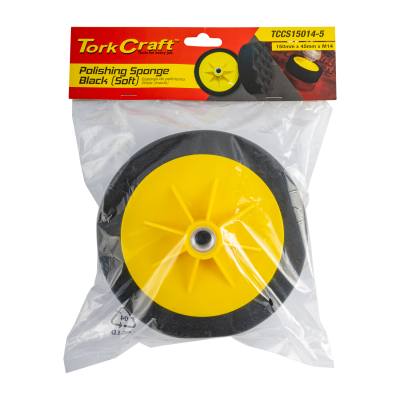 COMPOUNDING SPONGE 150MM X M14 BLACK WAFFLE SOFT — image 1