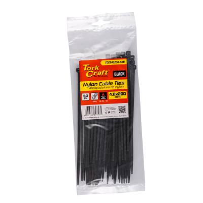 NYLON CABLE TIES 4.8MM X 200MM BLACK 50PC — image 1